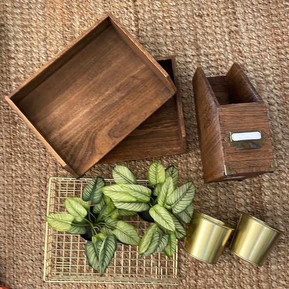 THRESHOLD TARGET HOME ORGANIZERS & IKEA GOLD POTS AND FAKE PLANTS DECOR